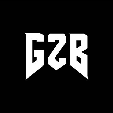 Teknoloji şirketi için GZB harf logosu tasarımı. GZB logo tasarımı siyah ve beyaz renk kombinasyonu. GZB logosu, GZB vektörü, GZB tasarımı, GZB simgesi, GZB alfabesi. GZB tipografi logosu tasarımı.
