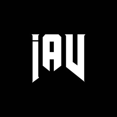 Teknoloji şirketi için IAV mektup logosu tasarımı. IAV logo tasarımı siyah ve beyaz renk kombinasyonu. IAV logosu, IAV vektörü, IAV tasarımı, IAV simgesi, IAV alfabesi. IAV tipografi logosu tasarımı.