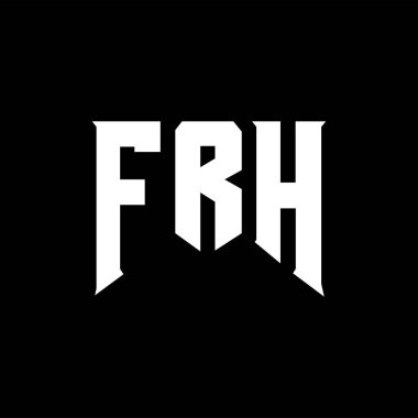 Teknoloji şirketi için FRH mektup logosu tasarımı. FRH logosu siyah ve beyaz renk kombinasyonu tasarladı. FRH logosu, FRH vektörü, FRH tasarımı, FRH simgesi, FRH alfabesi. FRH tipografi logosu tasarımı.