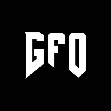 Teknoloji şirketi için GFO mektup logosu tasarımı. GFO logosu siyah-beyaz renk kombinasyonu tasarladı. GFO logosu, GFO vektörü, GFO tasarımı, GFO simgesi, GFO alfabesi. GFO tipografi logo tasarımı.