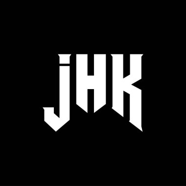 Teknoloji şirketi için JHK mektup logosu tasarımı. JHK logo tasarımı siyah-beyaz renk kombinasyonu. JHK logosu, JHK vektörü, JHK tasarımı, JHK simgesi, JHK alfabesi. JHK tipografi logosu tasarımı.