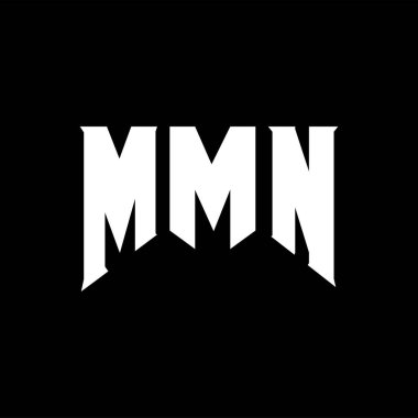 Teknoloji şirketi için MMN harf logosu tasarımı. MMN logo tasarımı siyah ve beyaz renk kombinasyonu. MMN logosu, MMN vektörü, MMN tasarımı, MMN simgesi, MMN alfabesi. MMN tipografi logosu tasarımı.