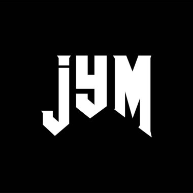 Teknoloji şirketi için JYM mektup logosu tasarımı. JYM logo tasarımı siyah ve beyaz renk kombinasyonu. JYM logosu, JYM vektörü, JYM tasarımı, JYM simgesi, JYM alfabesi. JYM tipografi logosu tasarımı.