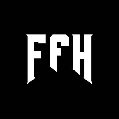 Teknoloji şirketi için FFH mektup logosu tasarımı. FFH logosu siyah ve beyaz renk kombinasyonu tasarladı. FFH logosu, FFH vektörü, FFH dizaynı, FFH simgesi, FFH alfabesi. FFH tipografi logosu tasarımı.