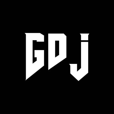 Teknoloji şirketi için GDJ mektup logosu tasarımı. GDJ logo tasarımı siyah ve beyaz renk kombinasyonu. GDJ logosu, GDJ vektörü, GDJ tasarımı, GDJ simgesi, GDJ alfabesi. GDJ tipografi logosu tasarımı.