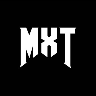 Teknoloji şirketi için MXT harf logosu tasarımı. MXT logo tasarımı siyah ve beyaz renk kombinasyonu. MXT logosu, MXT vektörü, MXT tasarımı, MXT simgesi, MXT alfabesi. MXT tipografi logosu tasarımı.