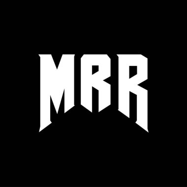 MRR 'ın teknoloji şirketi için logo tasarımı. MRR logosu siyah-beyaz renk kombinasyonu tasarladı. MRR logosu, MRR vektörü, MRR dizaynı, MRR simgesi, MRR alfabesi. MRR tipografi logosu tasarımı.