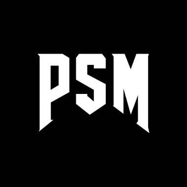 Teknoloji şirketi için PSM mektup logosu tasarımı. PSM logo tasarımı siyah ve beyaz renk kombinasyonu. PSM logosu, PSM vektörü, PSM tasarımı, PSM simgesi, PSM alfabesi. PSM tipografi logosu tasarımı.