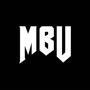 Teknoloji şirketi için MBU mektup logosu tasarımı. MBU logo tasarımı siyah ve beyaz renk kombinasyonu. MBU logosu, MBU vektörü, MBU dizaynı, MBU simgesi, MBU alfabesi. MBU tipografi logosu tasarımı.