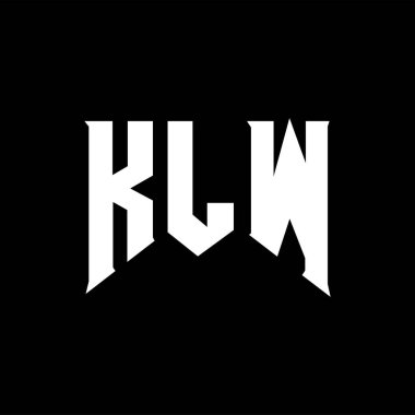 Teknoloji şirketi için KLW harf logosu tasarımı. KLW logo tasarımı siyah ve beyaz renk kombinasyonu. KLW logosu, KLW vektörü, KLW tasarımı, KLW simgesi, KLW alfabesi. KLW tipografi logo tasarımı.