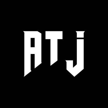 ATJ mektup logosu tasarımı teknoloji şirketi için. ATJ logo tasarımı siyah ve beyaz renk kombinasyonu. ATJ logosu, ATJ vektörü, ATJ tasarımı, ATJ simgesi, ATJ alfabesi. ATJ tipografi logo tasarımı.