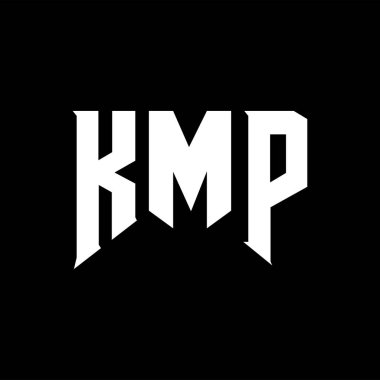 Teknoloji şirketi için KMP mektup logosu tasarımı. KMP logo tasarımı siyah ve beyaz renk kombinasyonu. KMP logosu, KMP vektörü, KMP tasarımı, KMP simgesi, KMP alfabesi. KMP tipografi logosu tasarımı.