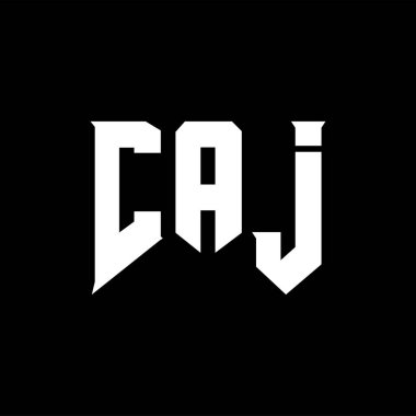 CAJ teknoloji şirketi için mektup logosu tasarımı. CAJ logo tasarımı siyah ve beyaz renk kombinasyonu. CAJ logosu, CAJ vektörü, CAJ tasarımı, CAJ simgesi, CAJ alfabesi. CAJ tipografi logo tasarımı.