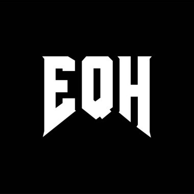 Teknoloji şirketi için EQH mektup logosu tasarımı. EQH logo tasarımı siyah ve beyaz renk kombinasyonu. EQH logosu, EQH vektörü, EQH dizaynı, EQH simgesi, EQH alfabesi. EQH tipografi logosu tasarımı.