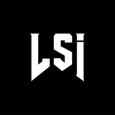 Teknoloji şirketi için LSI harf logosu tasarımı. LSI logo tasarımı siyah ve beyaz renk kombinasyonu. LSI logosu, LSI vektörü, LSI tasarımı, LSI simgesi, LSI alfabesi. LSI tipografi logosu tasarımı.