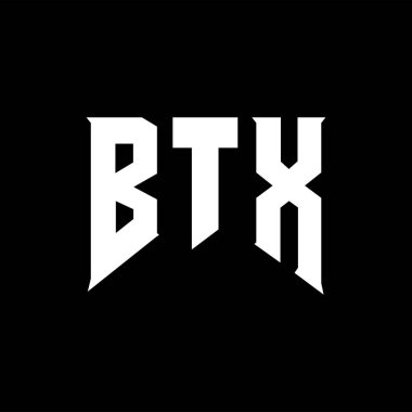 Teknoloji şirketi için BTX harf logosu tasarımı. BTX logo tasarımı siyah ve beyaz renk kombinasyonu. BTX logosu, BTX vektörü, BTX tasarımı, BTX simgesi, BTX alfabesi. BTX tipografi logo tasarımı.