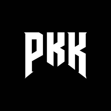 Teknoloji şirketi için PKK mektup logosu tasarımı. PKK logosu siyah-beyaz renk kombinasyonu tasarladı. PKK logosu, PKK vektörü, PKK tasarımı, PKK simgesi, PKK alfabesi. PKK tipografi logosu tasarımı.
