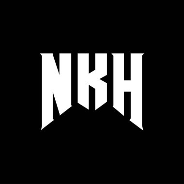 Teknoloji şirketi için NKH mektup logosu tasarımı. NKH logosu siyah ve beyaz renk kombinasyonu tasarladı. NKH logosu, NKH vektörü, NKH tasarımı, NKH simgesi, NKH alfabesi. NKH tipografi logosu tasarımı.