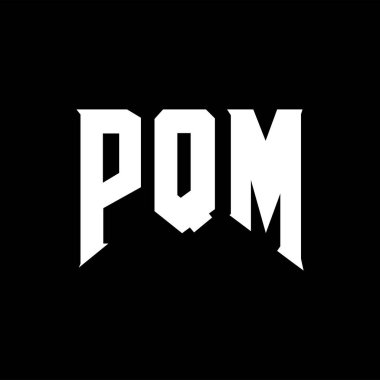 Teknoloji şirketi için PQM mektup logosu tasarımı. PQM logo tasarımı siyah ve beyaz renk kombinasyonu. PQM logosu, PQM vektörü, PQM tasarımı, PQM simgesi, PQM alfabesi. PQM tipografi logosu tasarımı.