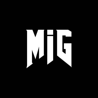 Teknoloji şirketi için MIG harf logosu tasarımı. MIG logo tasarımı siyah ve beyaz renk kombinasyonu. MIG logosu, MIG vektörü, MIG tasarımı, MIG simgesi, MIG alfabesi. MIG tipografi logo tasarımı.