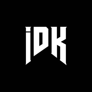 Teknoloji şirketi için IDK mektup logosu tasarımı. IDK logo tasarımı siyah ve beyaz renk kombinasyonu. IDK logosu, IDK vektörü, IDK tasarımı, IDK simgesi, IDK alfabesi. IDK tipografi logosu tasarımı.