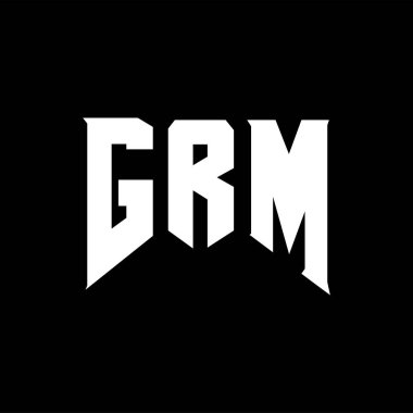 Teknoloji şirketi için GRM mektup logosu tasarımı. GRM logo tasarımı siyah ve beyaz renk kombinasyonu. GRM logosu, GRM vektörü, GRM tasarımı, GRM simgesi, GRM alfabesi. GRM tipografi logosu tasarımı.