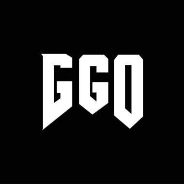 Teknoloji şirketi için GGO harf logosu tasarımı. GGO logo tasarımı siyah ve beyaz renk kombinasyonu. GGO logosu, GGO vektörü, GGO tasarımı, GGO simgesi, GGO alfabesi. GGO tipografi logosu tasarımı.
