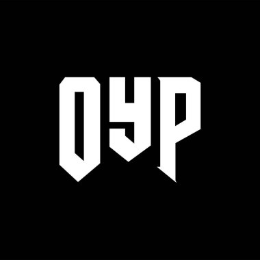 Teknoloji şirketi için OYP mektup logosu tasarımı. OYP logo tasarımı siyah ve beyaz renk kombinasyonu. OYP logosu, OYP vektörü, OYP tasarımı, OYP simgesi, OYP alfabesi. OYP tipografi logosu tasarımı.