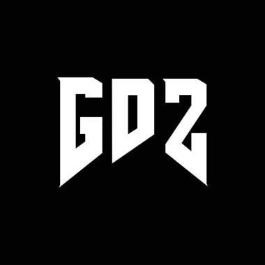 Teknoloji şirketi için GDZ harf logosu tasarımı. GDZ logo tasarımı siyah ve beyaz renk kombinasyonu. GDZ logosu, GDZ vektörü, GDZ tasarımı, GDZ simgesi, GDZ alfabesi. GDZ tipografi logosu tasarımı.