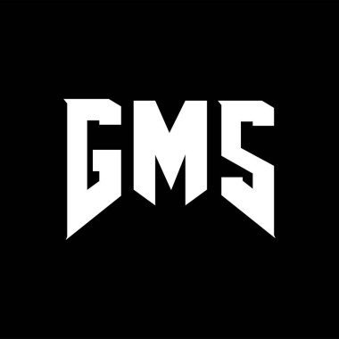 Teknoloji şirketi için GMS mektup logosu tasarımı. GMS logo tasarımı siyah ve beyaz renk kombinasyonu. GMS logosu, GMS vektörü, GMS tasarımı, GMS simgesi, GMS alfabesi. GMS tipografi logo tasarımı.