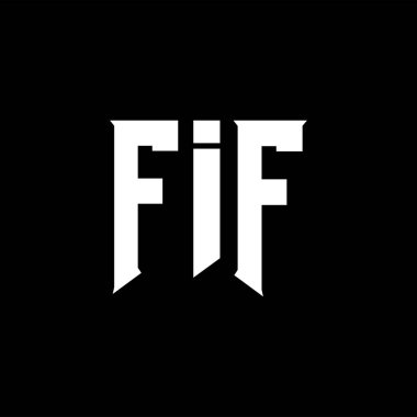 Teknoloji şirketi için FIF mektup logosu tasarımı. FIF logo tasarımı siyah ve beyaz renk kombinasyonu. FIF logosu, FIF vektörü, FIF tasarımı, FIF simgesi, FIF alfabesi. FIF tipografi logosu tasarımı.