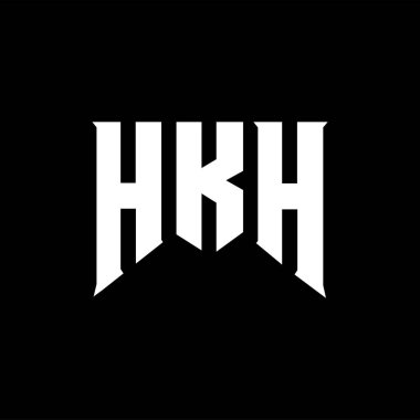 Teknoloji şirketi için HKH mektup logosu tasarımı. HKH logo tasarımı siyah ve beyaz renk kombinasyonu. HKH logosu, HKH vektörü, HKH dizaynı, HKH simgesi, HKH alfabesi. HKH tipografi logosu tasarımı.