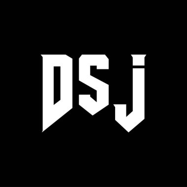 Teknoloji şirketi için DSJ mektup logosu tasarımı. DSJ logo tasarımı siyah ve beyaz renk kombinasyonu. DSJ logosu, DSJ vektörü, DSJ tasarımı, DSJ simgesi, DSJ alfabesi. DSJ tipografi logosu tasarımı.