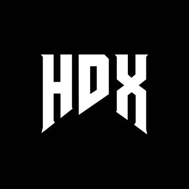 Teknoloji şirketi için HDX harf logosu tasarımı. HDX logo tasarımı siyah ve beyaz renk kombinasyonu. HDX logosu, HDX vektörü, HDX tasarımı, HDX simgesi, HDX alfabesi. HDX tipografi logosu tasarımı.