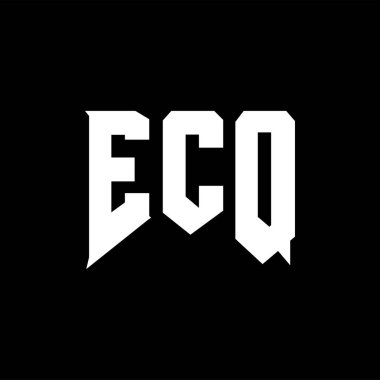 Teknoloji şirketi için ECQ harf logosu tasarımı. ECQ logo tasarımı siyah ve beyaz renk kombinasyonu. ECQ logosu, ECQ vektörü, ECQ dizaynı, ECQ simgesi, ECQ alfabesi. ECQ tipografi logosu tasarımı.