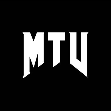 Teknoloji şirketi için MTV mektup logosu tasarımı. MTV logosu siyah-beyaz renk kombinasyonu tasarladı. MTV logosu, MTV vektörü, MTV tasarımı, MTV simgesi, MTV alfabesi. MTV tipografi logosu tasarımı.