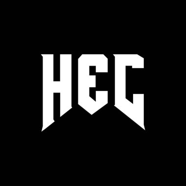 Teknoloji şirketi için HEC mektup logosu tasarımı. HEC logo tasarımı siyah ve beyaz renk kombinasyonu. HEC logosu, HEC vektörü, HEC tasarımı, HEC simgesi, HEC alfabesi. HEC tipografi logosu tasarımı.