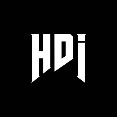Teknoloji şirketi için HDI mektup logosu tasarımı. HDI logo tasarımı siyah ve beyaz renk kombinasyonu. HDI logosu, HDI vektörü, HDI tasarımı, HDI simgesi, HDI alfabesi. HDI tipografi logosu tasarımı.