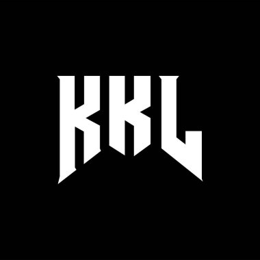 Teknoloji şirketi için KKL harf logosu tasarımı. KKL logo tasarımı siyah ve beyaz renk kombinasyonu. KKL logosu, KKL vektörü, KKL dizaynı, KKL simgesi, KKL alfabesi. KKL tipografi logo tasarımı.