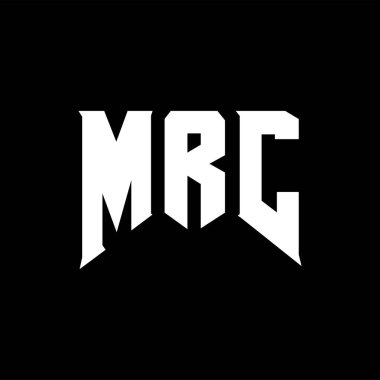 MRC 'nin teknoloji şirketi için logo tasarımı. MRC logo tasarımı siyah ve beyaz renk kombinasyonu. MRC logosu, MRC vektörü, MRC dizaynı, MRC simgesi, MRC alfabesi. MRC tipografi logosu tasarımı.