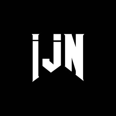 Teknoloji şirketi için IJN mektup logosu tasarımı. IJN logo tasarımı siyah ve beyaz renk kombinasyonu. IJN logosu, IJN vektörü, IJN tasarımı, IJN simgesi, IJN alfabesi. IJN tipografi logosu tasarımı.
