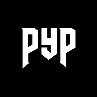 Teknoloji şirketi için PYP harf logosu tasarımı. PYP logo tasarımı siyah ve beyaz renk kombinasyonu. PYP logosu, PYP vektörü, PYP tasarımı, PYP simgesi, PYP alfabesi. PYP tipografi logosu tasarımı.