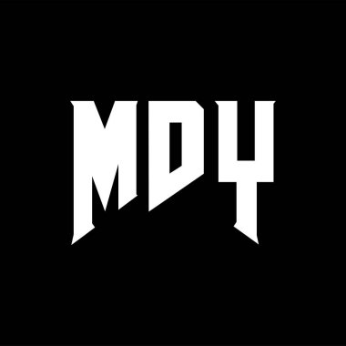 Teknoloji şirketi için MDY mektup logosu tasarımı. MDY logo tasarımı siyah ve beyaz renk kombinasyonu. MDY logosu, MDY vektörü, MDY tasarımı, MDY simgesi, MDY alfabesi. MDY tipografi logosu tasarımı.