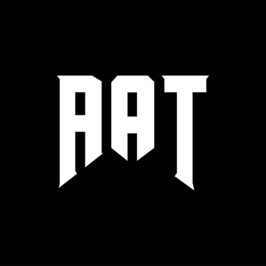 Teknoloji şirketi için AAT mektup logosu tasarımı. AAT logo tasarımı siyah ve beyaz renk kombinasyonu. AAT logosu, AAT vektörü, AAT dizaynı, AAT simgesi, AAT alfabesi. AAT tipografi logosu tasarımı.