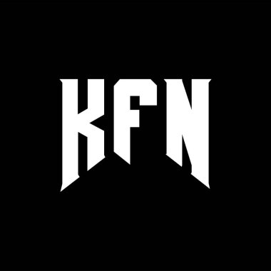 Teknoloji şirketi için KFN harf logosu tasarımı. KFN logo tasarımı siyah ve beyaz renk kombinasyonu. KFN logosu, KFN vektörü, KFN tasarımı, KFN simgesi, KFN alfabesi. KFN tipografi logosu tasarımı.