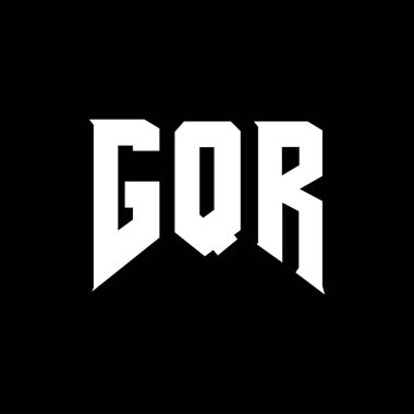 Teknoloji şirketi için GQR harf logosu tasarımı. GQR logo tasarımı siyah ve beyaz renk kombinasyonu. GQR logosu, GQR vektörü, GQR tasarımı, GQR simgesi, GQR alfabesi. GQR tipografi logosu tasarımı.