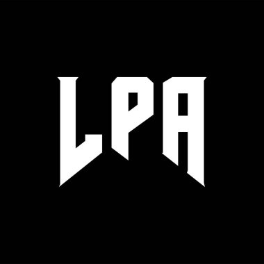 Teknoloji şirketi için LPA mektup logosu tasarımı. LPA logo tasarımı siyah ve beyaz renk kombinasyonu. LPA logosu, LPA vektörü, LPA tasarımı, LPA simgesi, LPA alfabesi. LPA tipografi logosu tasarımı.