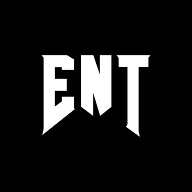 Teknoloji şirketi için ENT mektup logosu tasarımı. ENT logosu siyah ve beyaz renk kombinasyonu tasarladı. ENT logosu, ENT vektörü, ENT tasarımı, ENT simgesi, ENT alfabesi. ENT tipografi logosu tasarımı.