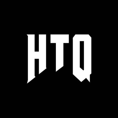 Teknoloji şirketi için HTQ mektup logosu tasarımı. Karargah logosu siyah-beyaz renk kombinasyonu tasarladı. Karargah logosu, HTQ vektörü, HTQ dizaynı, HTQ simgesi, HTQ alfabesi. Karargah tipografi logosu tasarımı.