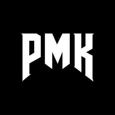 Teknoloji şirketi için PMK mektup logosu tasarımı. PMK logo tasarımı siyah ve beyaz renk kombinasyonu. PMK logosu, PMK vektörü, PMK tasarımı, PMK simgesi, PMK alfabesi. PMK tipografi logosu tasarımı.